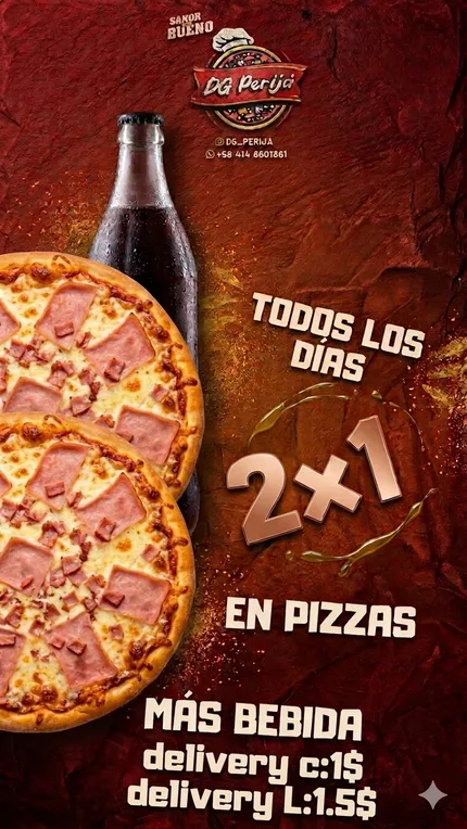 2 pizza mas bebida 1.5LT