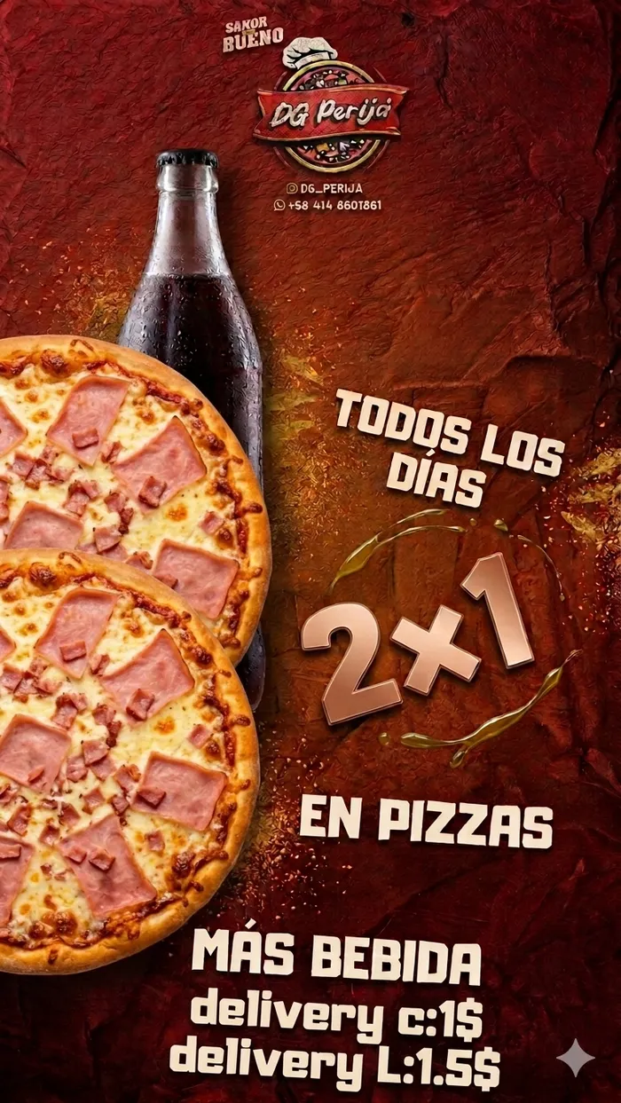 2 pizza mas bebida 1.5LT
