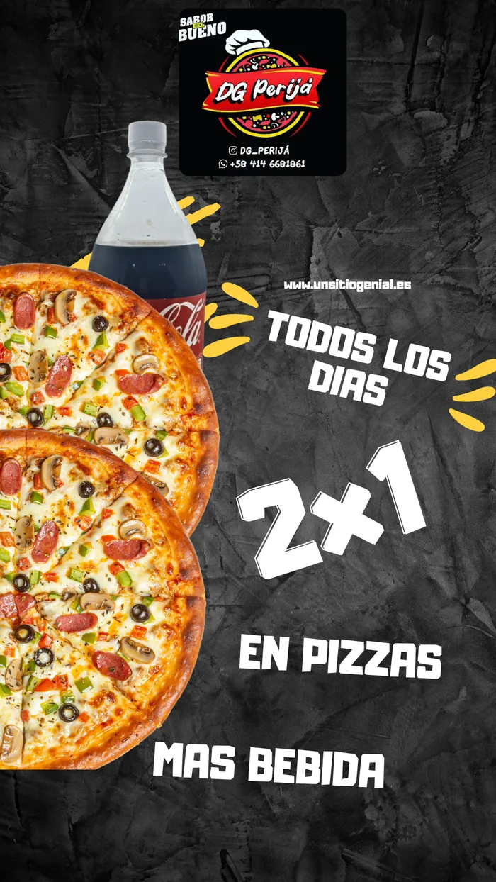Pizza con borde+sin borde+1.5LT